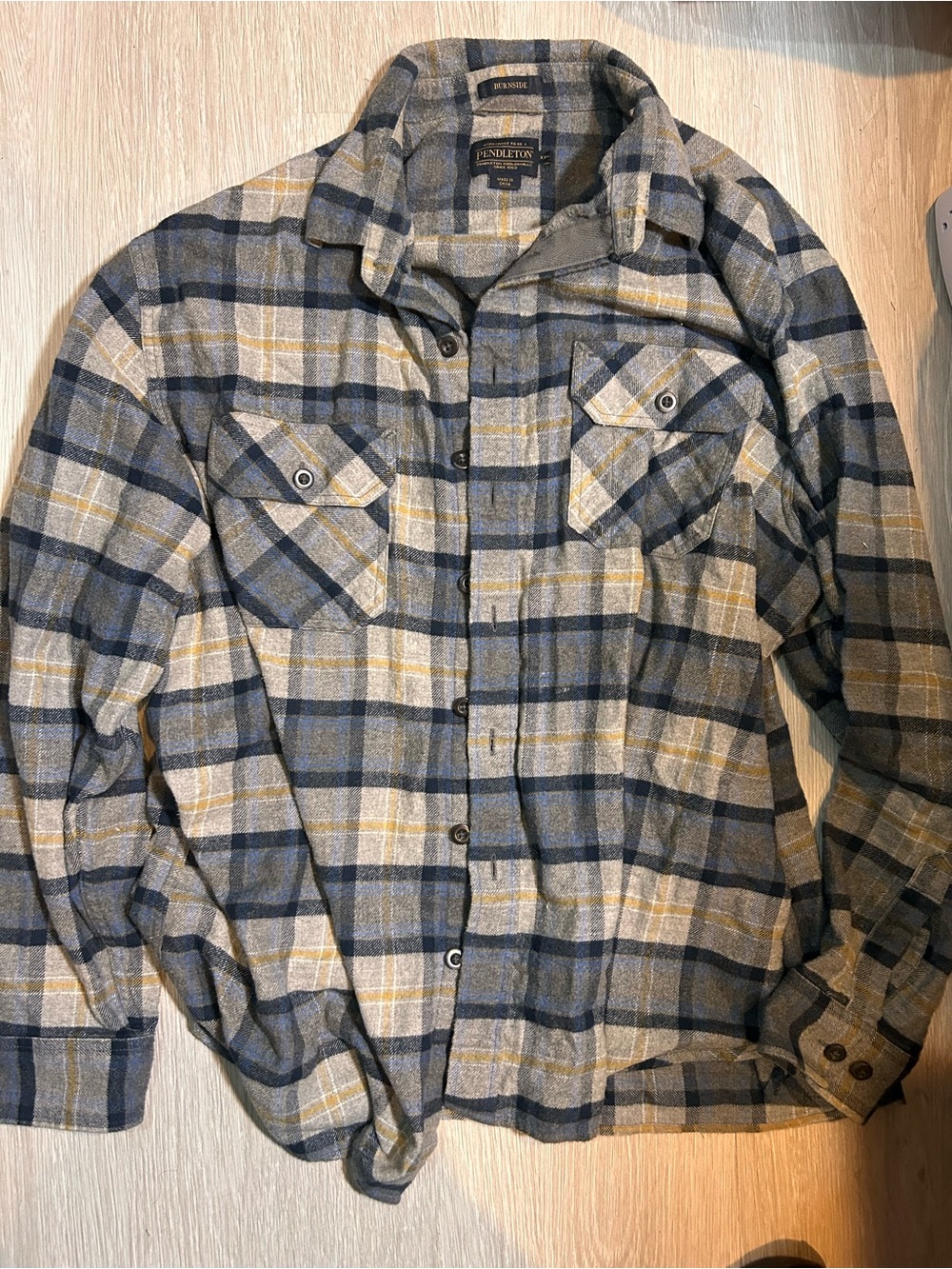 Pendleton burnside Plaid Button-Up Shirt in Gray, Blue & Mustard